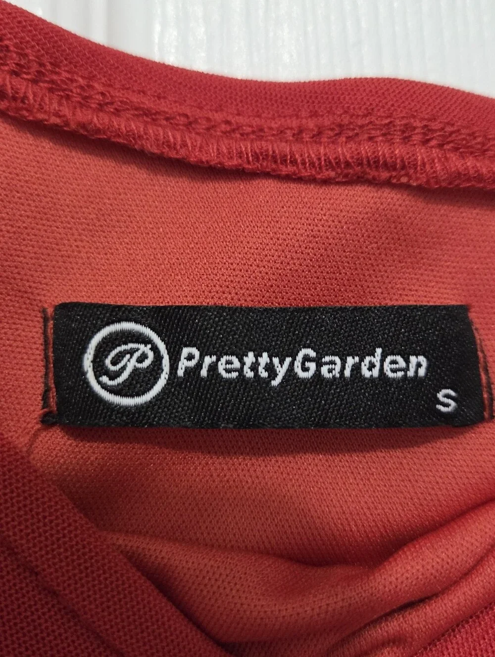 PRETTYGARDEN Rust One Shoulder Ruched Bodycon Dress Cocktail Wedding Guest Sz S - Picture 7 of 10
